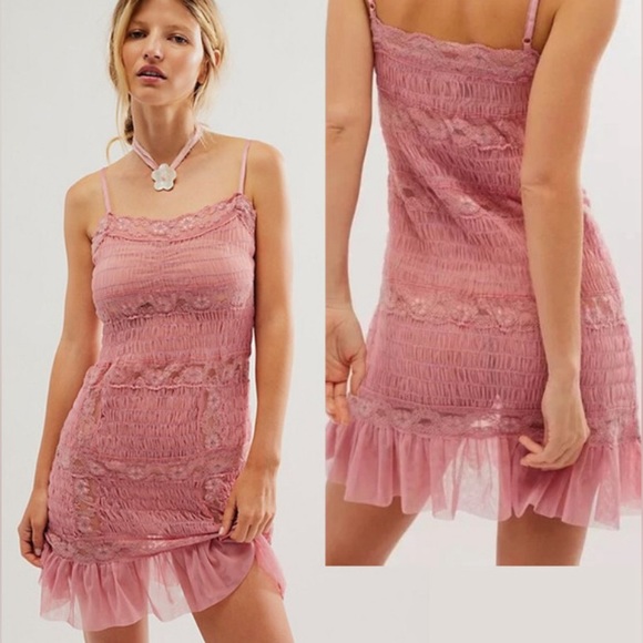 NWOT FP Intimately Condesa sheer slip dress spaghetti straps cutesy VDay size XS - Picture 2 of 9